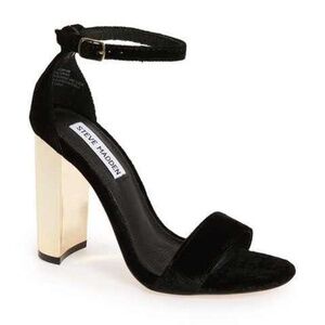 Steve Madden Carrson - Black Velvet with Gold Heel